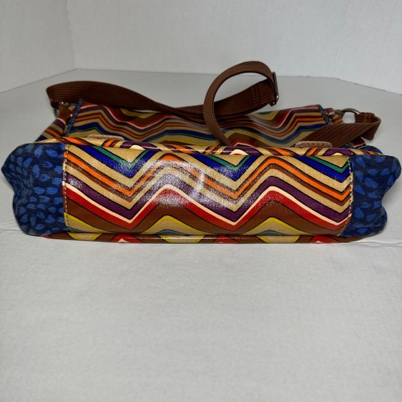 Fossil | Key-Per Multi Color Chevron Messenger Bag - Picture 6 of 11